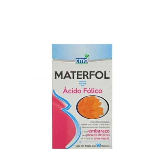MATERFOL COMPR. 400 MCG. ACIDO FOLICO CAJA C/FCO. C/90