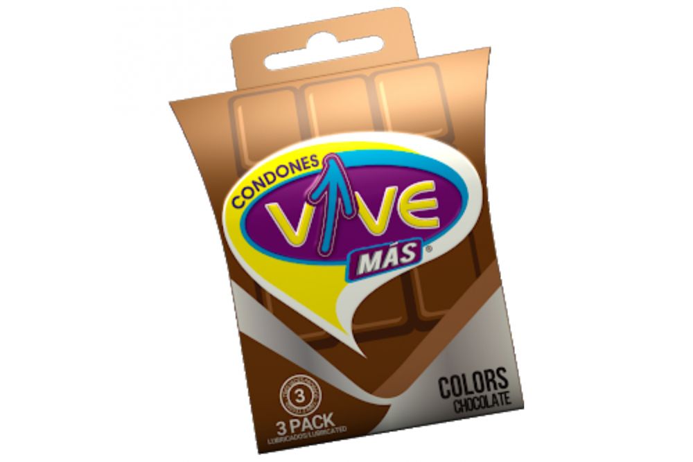 PRESERVATIVOS VIVE COLORS SABOR CHOCOLATE CAJA C/3