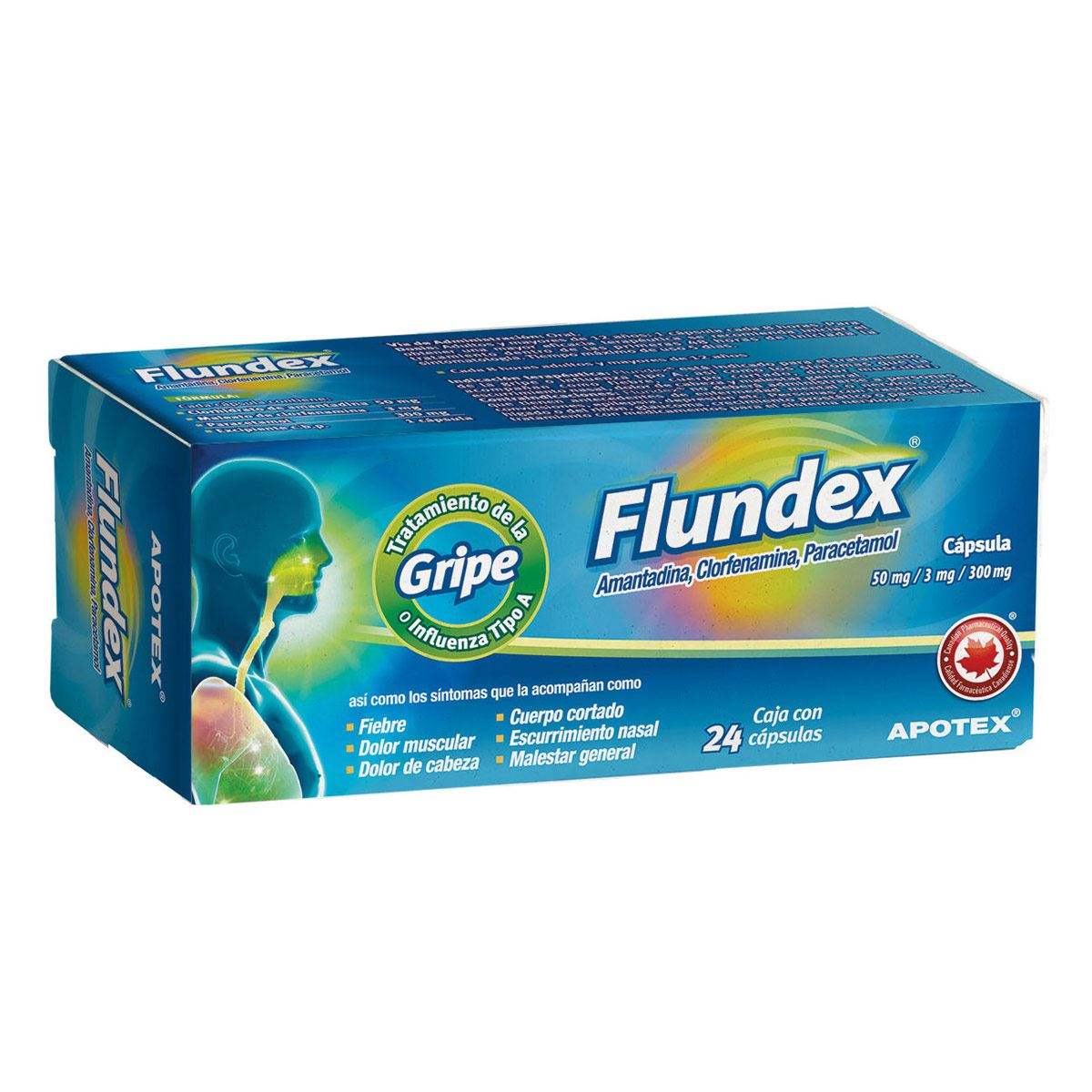 FLUNDEX 24 CAPS 50/3/300 MG