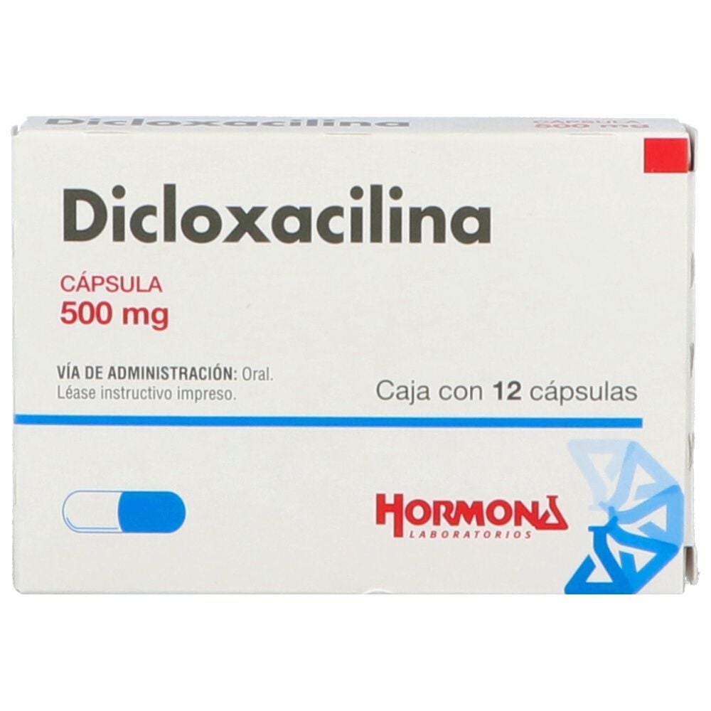 DICLOXACILINA CAPSULAS 500 MG. CAJA C/12