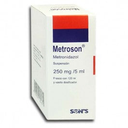 METROSON SUSP. 250 MG. CAJA C/FCO. C/120 ML.