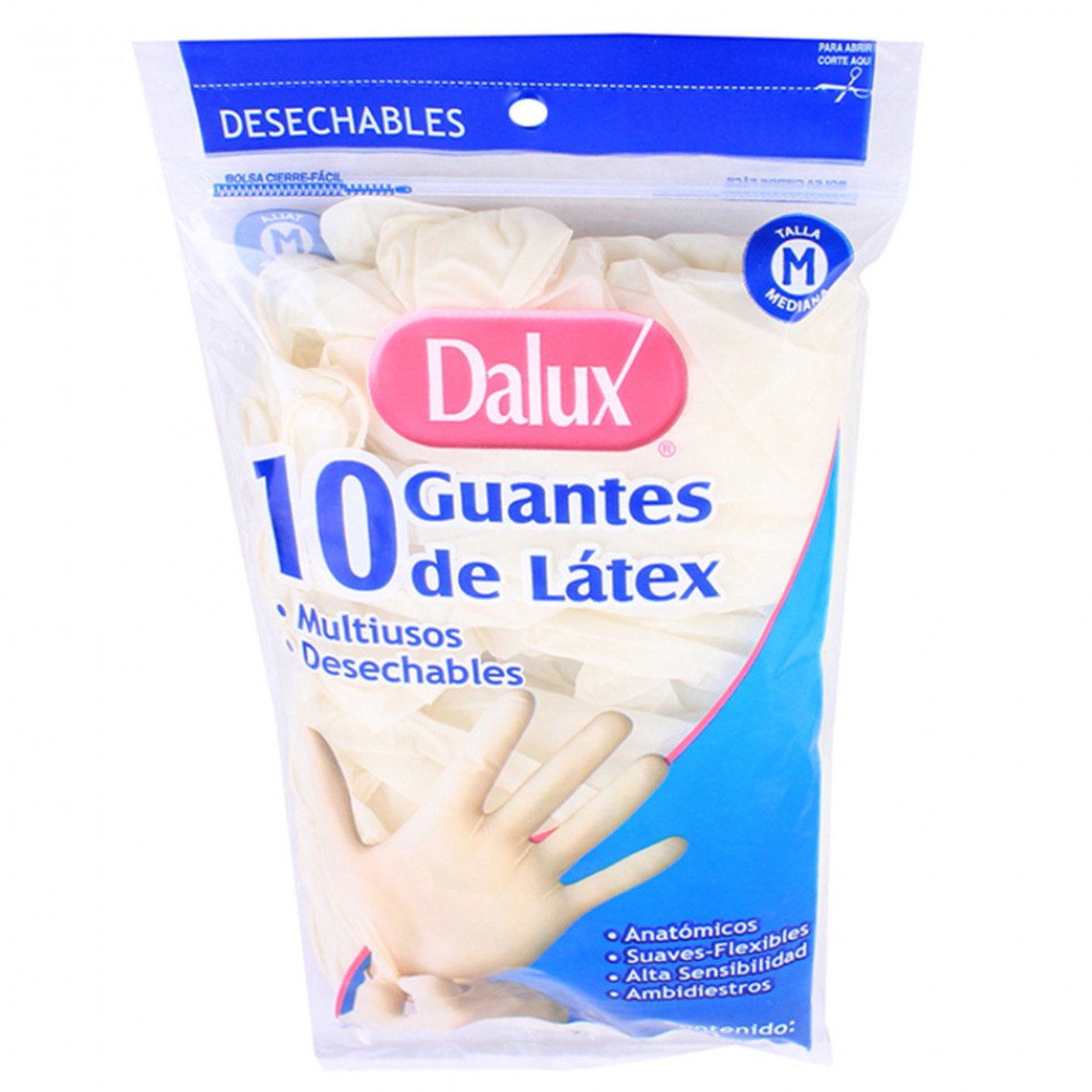 GUANTES DE LATEX MULTIUSOS CH 10PZS