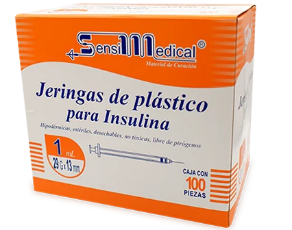 JERINGA 29GX13 MM P/INSULINA 1 ML. C/100