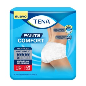 CALZ TENA COMFORT UNI CH/MED C/10