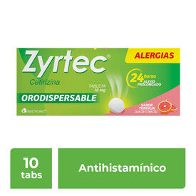 ZYRTEC 10MG ORODISPERSABLE 10 TAB