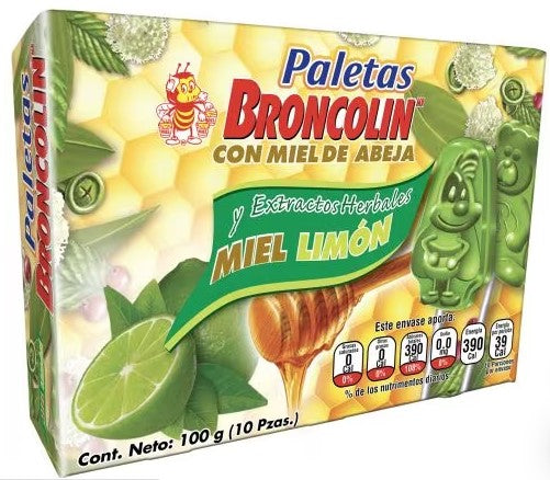 BRONCOLIN PALETA 10G LIMON C/10