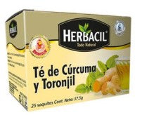 HERBACIL TE CURCUMA Y TORONJIL 25 SOB 1G