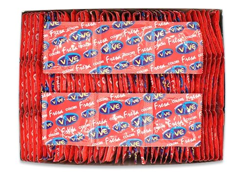 PRESERVATIVOS VIVE COLORS SABOR FRESA CAJA C/144