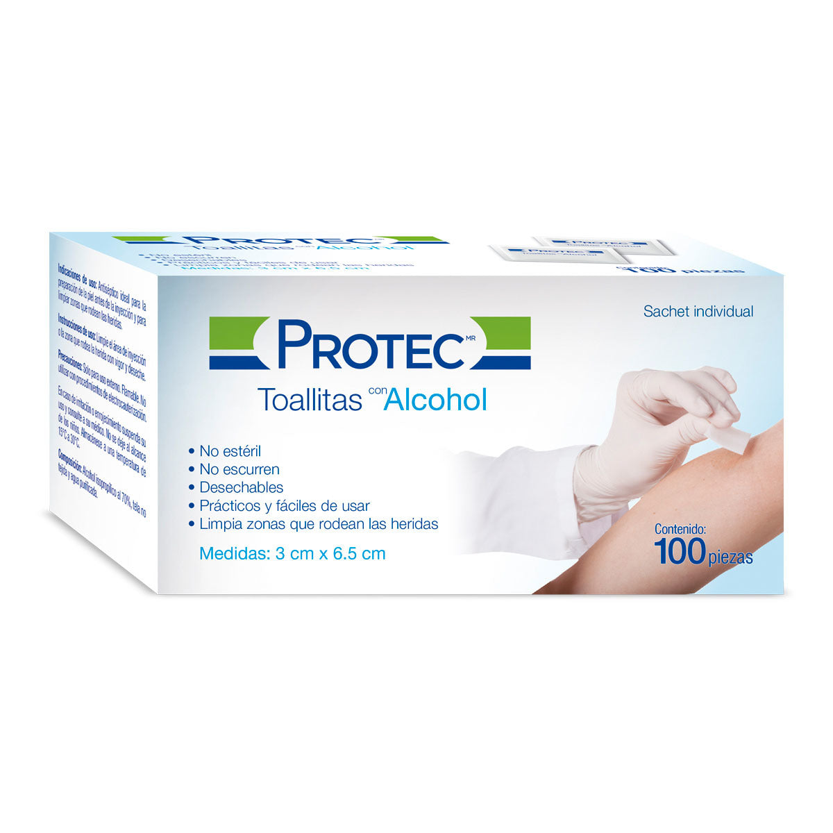 TAS PROTEC C/ALCOHOL 100 PZS