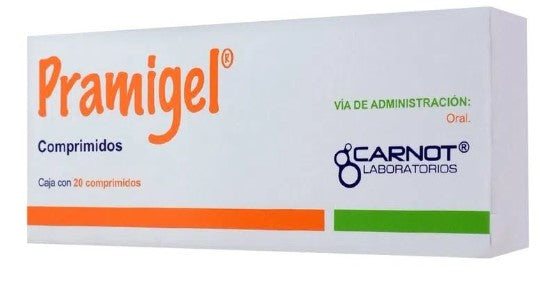 PRAMIGEL 10/200/50 MG 20 CPR