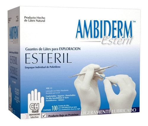 GUANTE LATEX ESTERIL MED 1 CJA 100 PZAS