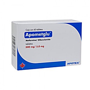 APOMETGLU TAB. 500/5 MG. CAJA C/60