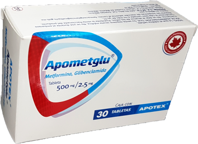 APOMETGLU TAB. 500/2.5 MG. CAJA C/30