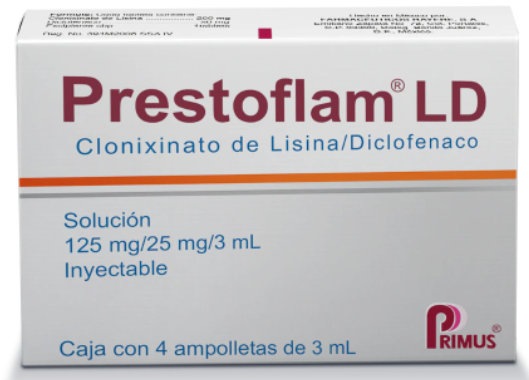 PRESTOFLAM LD 125/25MG/ 3MLC/4AMP