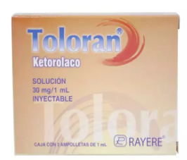TOLORAN INY. 30 MG. CAJA C/3 AMP. C/1 ML.