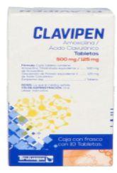 CLAVIPEN TAB. 500/125 MG. CAJA C/FCO. C/10