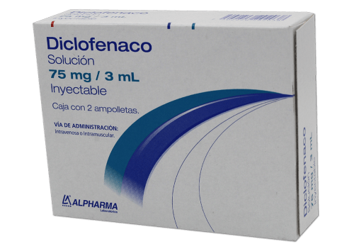 DICLOFENACO INY. 75 MG. CAJA C/2 AMP. C/3 ML.