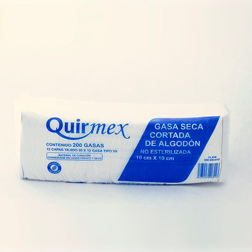 GASA SECA 12 CAPAS 200 GASAS 10CMX10CM