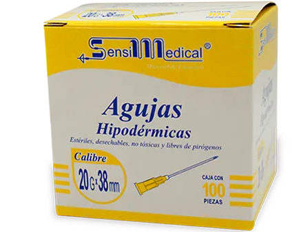 AGUJAS HIPODERMICAS 100 AGUJAS 20X38 MM