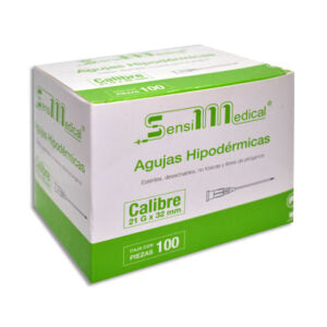 AGUJAS HIPODERMICAS 100 AGUJAS 21X32 MM