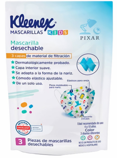MASCARILLA KLEENEX DES KIDS C/3