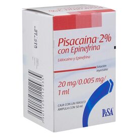 PISACAINA 2% C/EPINEFRINA INY. CAJA C/FCO. AMP. C/50 ML.