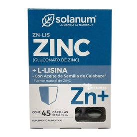 SOLANUM S ALIM ZINC+L-LIS 45 CAPS