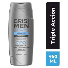 MEN SHOWER GEL TRIPLE ACCION CJ FCO/450ML.